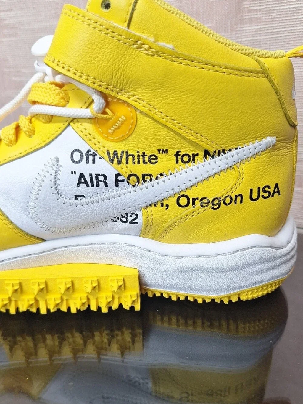 Nike Kids High-Top Sneakers in Yellow & White